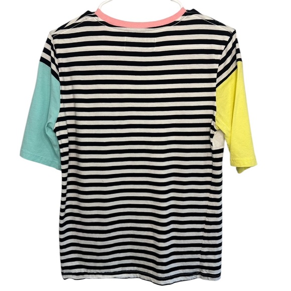 Dutch Bros MEDIUM Striped Pink + Blue + Yellow Classic Tee VINTAGE DB 1992 - Picture 2 of 4